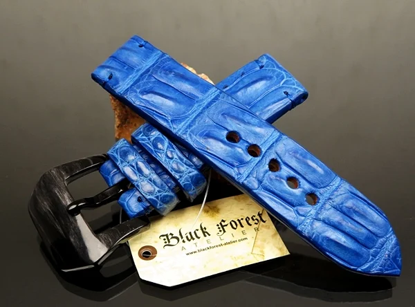 24mm Handmade Genuine Alligator Double Hornback Strap YN10
