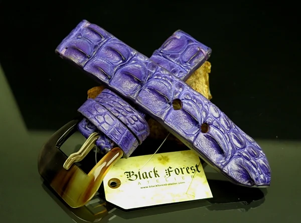 24mm Handmade Genuine Alligator Double Hornback Strap YN30