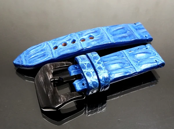 24mm Handmade Genuine Alligator Double Hornback Strap YN10 – image 3
