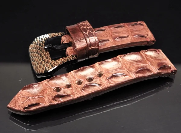24mm Handmade Genuine Alligator Double Hornback Strap YN04 – image 3