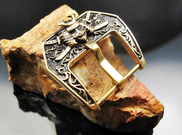 Yellow Bronze Samurai Buckle for Seiko, Panerai, Maranez, Sevenfriday – image 5