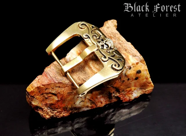 Pirate of the Carribean Yellow Bronze Buckle for Seiko, Panerai, Maranez, Sevenfriday