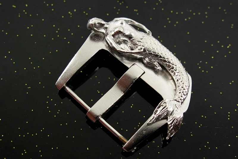 Mermaid Chrome Plated (Silver color) Buckle for Seiko, Panerai, Maranez, Sevenfriday – image 3
