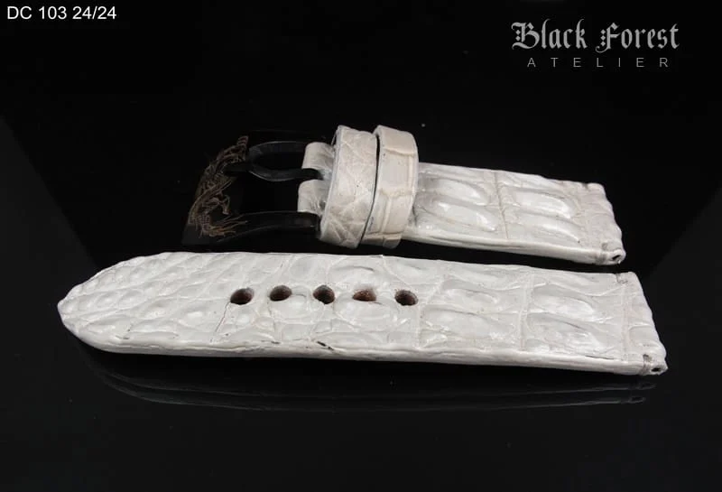 24mm Handmade Genuine Alligator Double Hornback Strap DC103 – image 3
