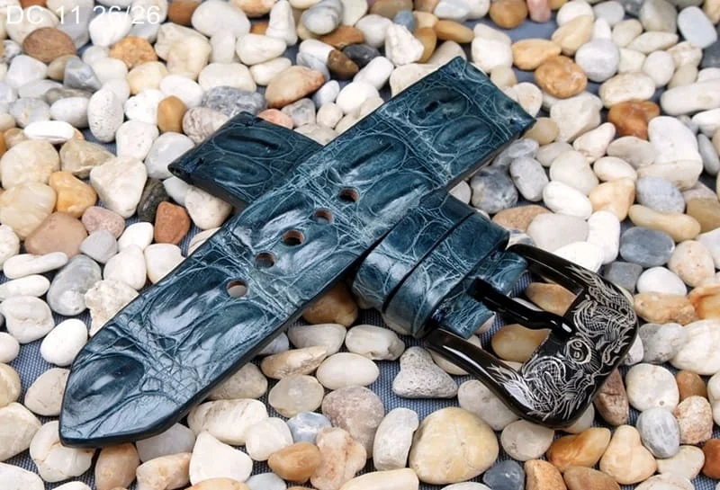 26mm Handmade Genuine Alligator Double Hornback Strap Nr11 – image 3