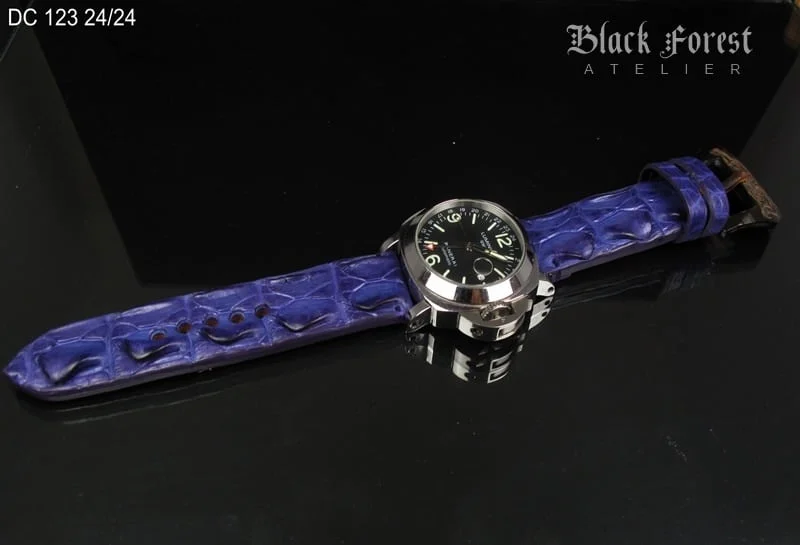 24mm Handmade Genuine Alligator Double Hornback Strap DC123 – image 4