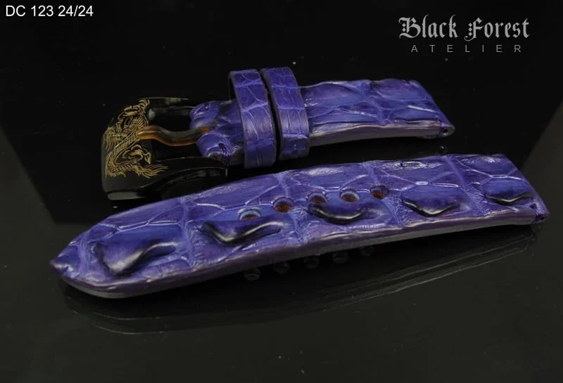 24mm Handmade Genuine Alligator Double Hornback Strap DC123 – image 3
