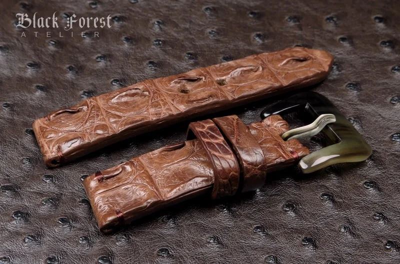 22mm Handmade Genuine Alligator Double Hornback Strap QK12 – image 3