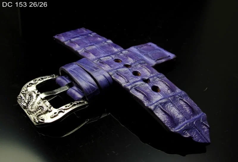 26mm Handmade Genuine Alligator Double Hornback Strap Nr153