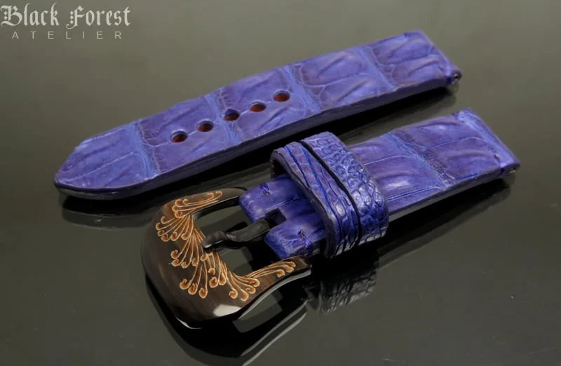 24mm Handmade Genuine Alligator Double Hornback Strap YN18 – image 3