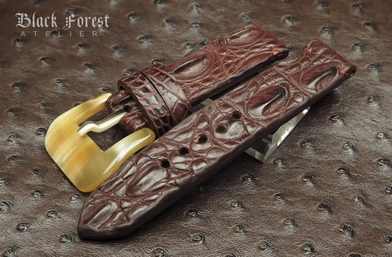 22mm Handmade Genuine Alligator Double Hornback Strap QK18 – image 3