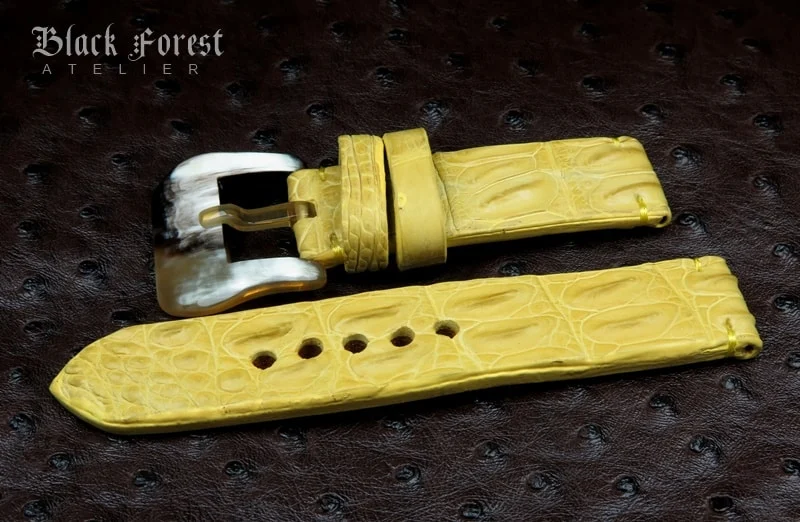 22mm Handmade Genuine Alligator Double Hornback Strap QK01 – image 3