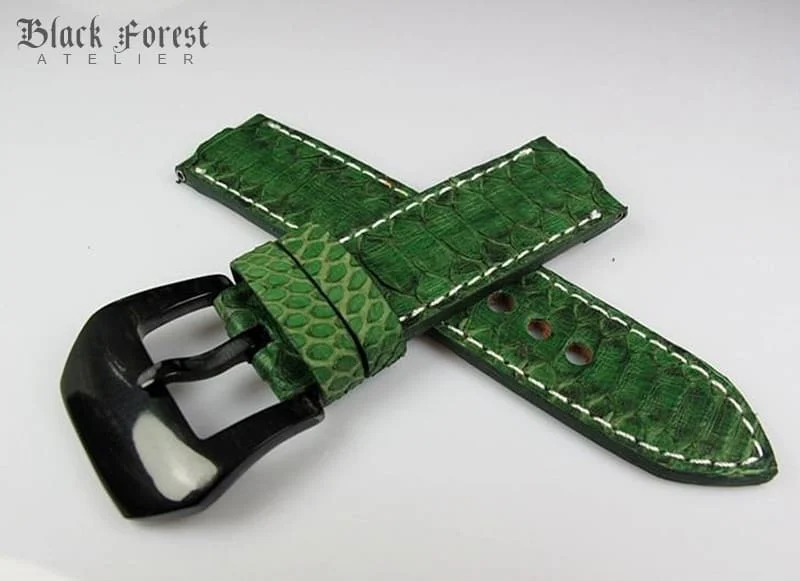 24mm/24mm Handmade Natural Color Real Python Skin Watch Strap PY07