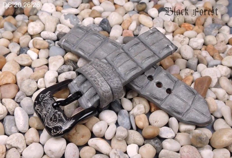26mm Handmade Genuine Alligator Double Hornback Strap Nr20 – image 3