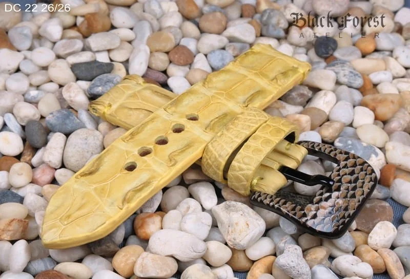 26mm Handmade Genuine Alligator Double Hornback Strap Nr22 – image 3