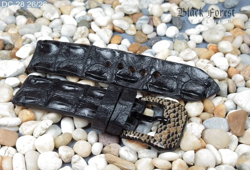 26mm Handmade Genuine Alligator Double Hornback Strap Nr28 – image 3