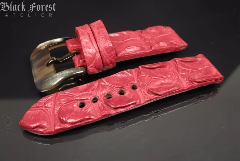24mm Handmade Genuine Alligator Double Hornback Strap YN3 – image 3