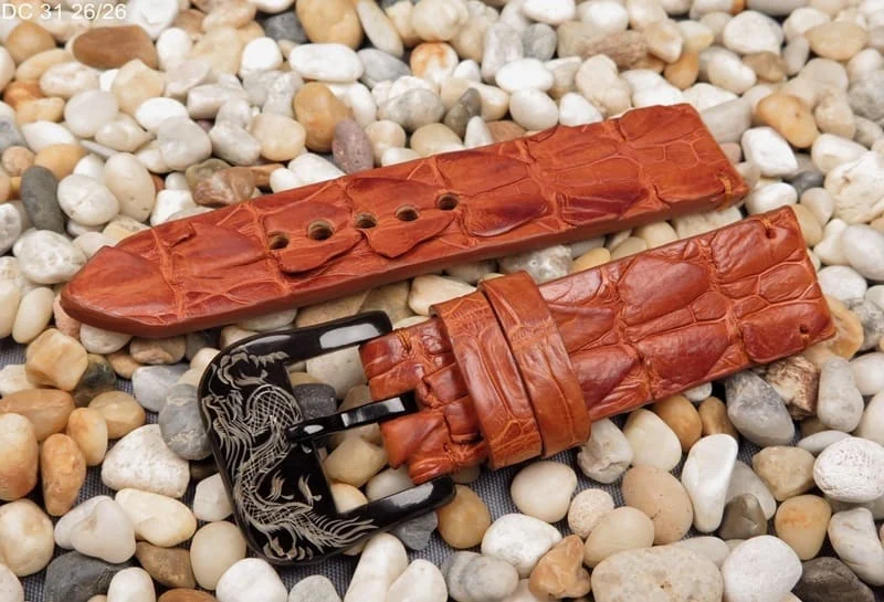 26mm Handmade Genuine Alligator Double Hornback Strap Nr31 – image 3