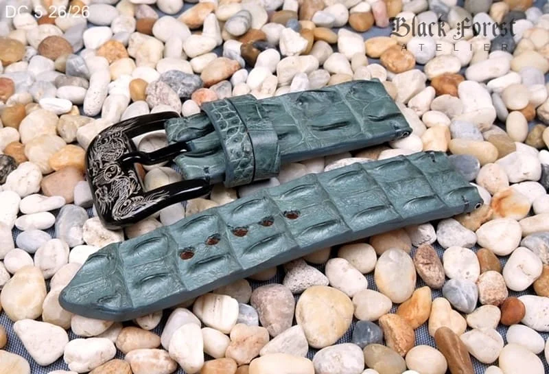 26mm Handmade Genuine Alligator Double Hornback Strap Nr05