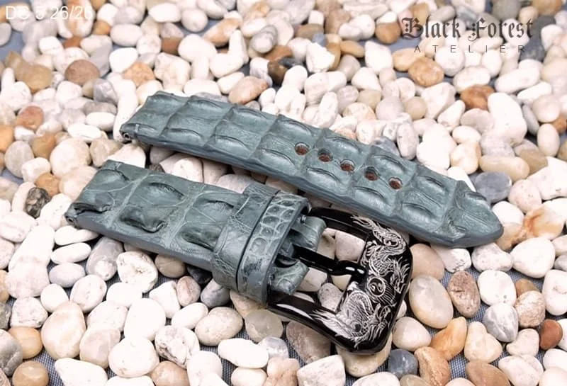26mm Handmade Genuine Alligator Double Hornback Strap Nr05 – image 5