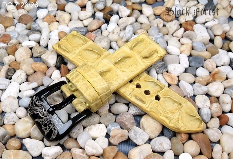 26mm Handmade Genuine Alligator Double Hornback Strap Nr07 – image 3