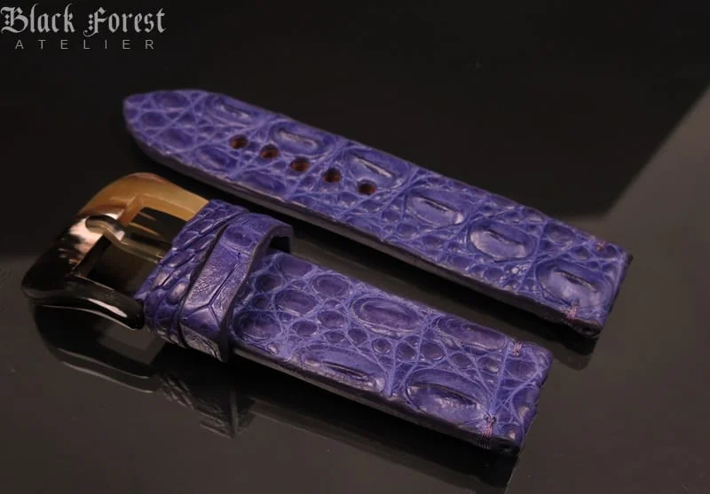 24mm Handmade Genuine Alligator Double Hornback Strap YN9 – image 3