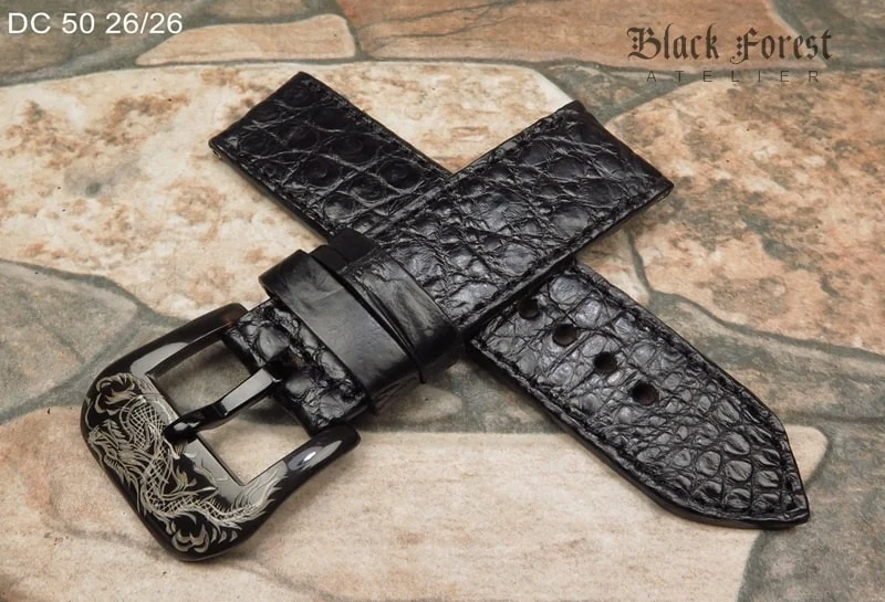 26mm Handmade Genuine Alligator/Crocodile Skin Strap Nr50