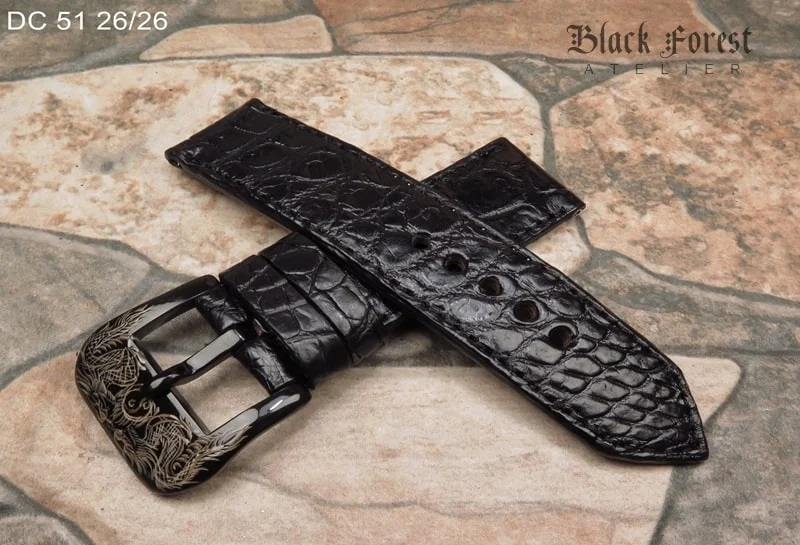 26mm Handmade Genuine Alligator/Crocodile Skin Strap Nr51