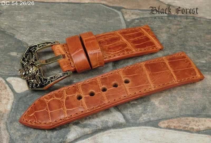 26mm Handmade Genuine Alligator/Crocodile Skin Strap Nr54 – image 3