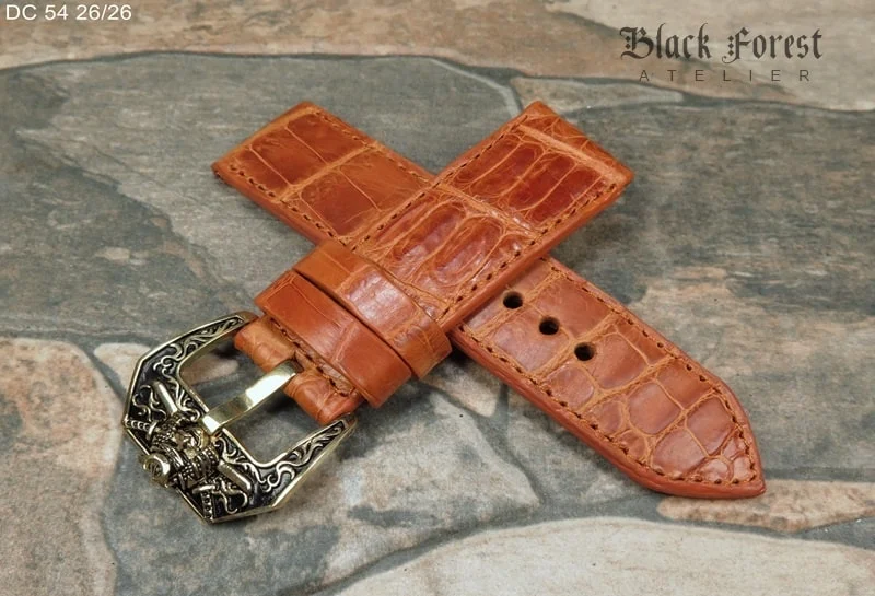 26mm Handmade Genuine Alligator/Crocodile Skin Strap Nr54