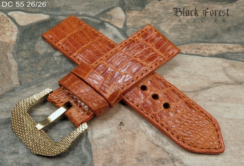 26mm Handmade Genuine Alligator/Crocodile Skin Strap Nr55