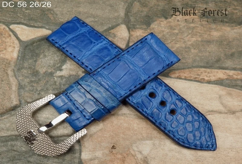 26mm Handmade Genuine Alligator/Crocodile Skin Strap Nr56