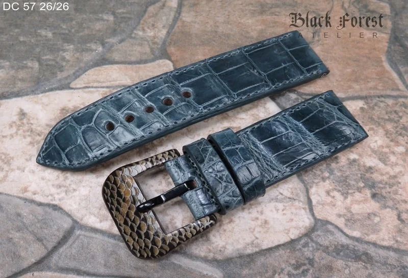 26mm Handmade Genuine Alligator/Crocodile Skin Strap Nr57 – image 3