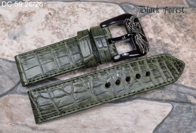26mm Handmade Genuine Alligator/Crocodile Skin Strap Nr59 – image 3