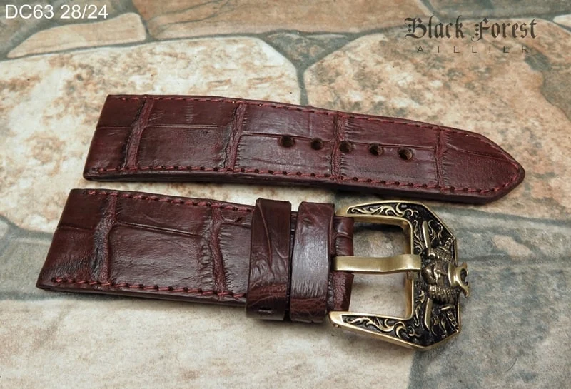 28mm/24mm Handmade Genuine Crocodile Belly Strap DC63 – image 3
