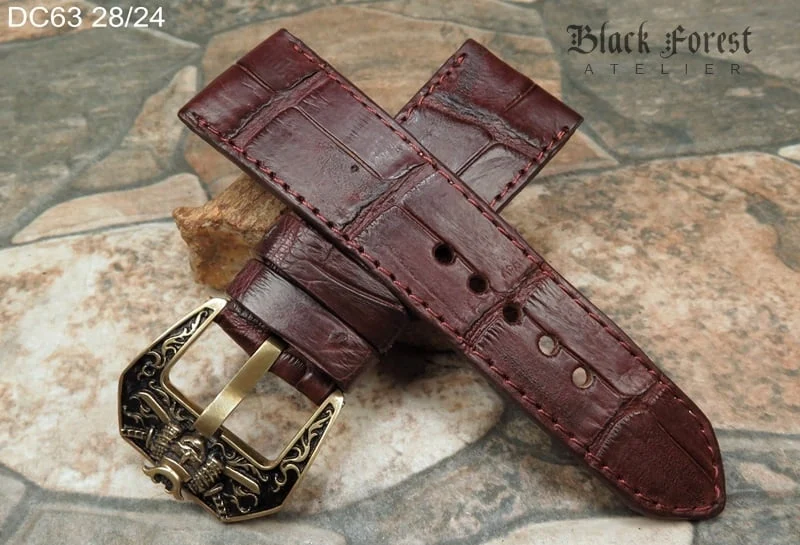 28mm/24mm Handmade Genuine Crocodile Belly Strap DC63