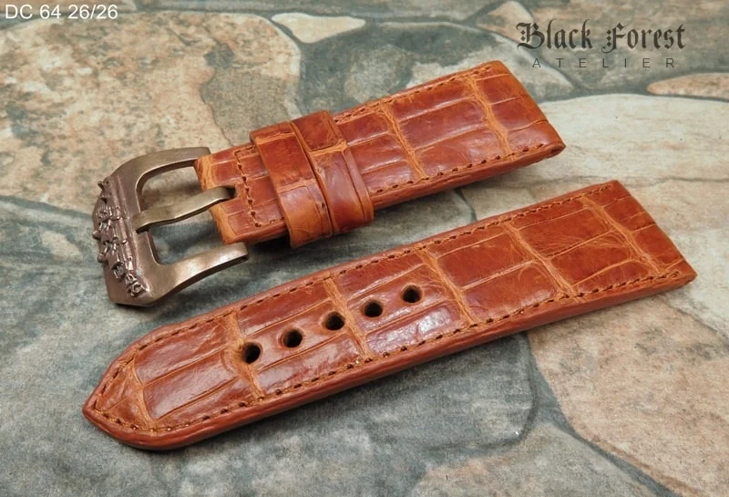28mm/24mm Handmade Genuine Crocodile Belly Strap DC64 – image 3