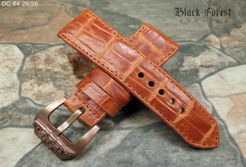 28mm/24mm Handmade Genuine Crocodile Belly Strap DC64