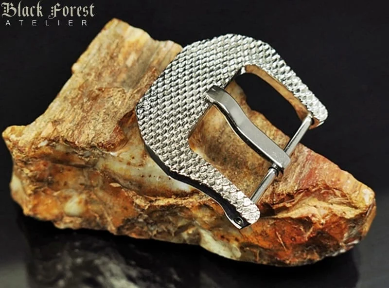 Fish Scale- Chrome Plated (Silver color) Buckle for Seiko, Panerai, Maranez, Sevenfriday