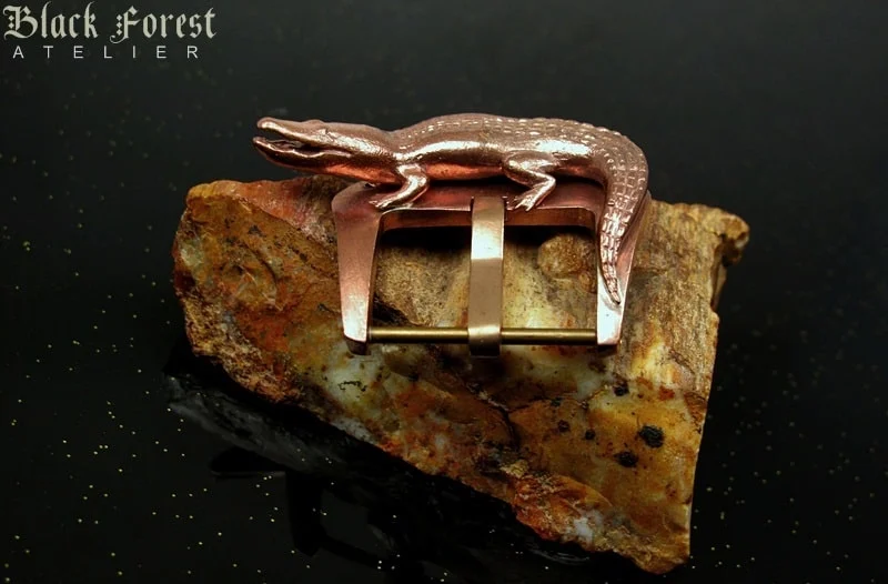 Alligator Pink Bronze Buckle 24/26mm