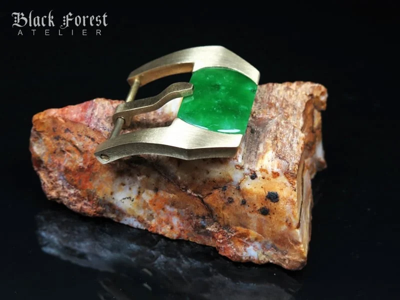 24mm Handmade Gemstone in Yellow Bronze Buckle for Maranez,Helson,Panerai,Ancon KD1 – image 3