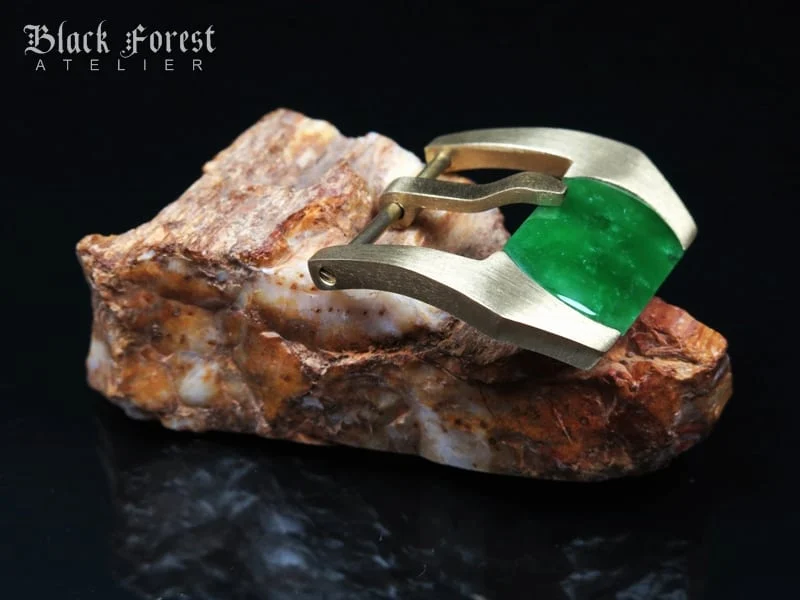 24mm Handmade Gemstone in Yellow Bronze Buckle for Maranez,Helson,Panerai,Ancon KD1 – image 2