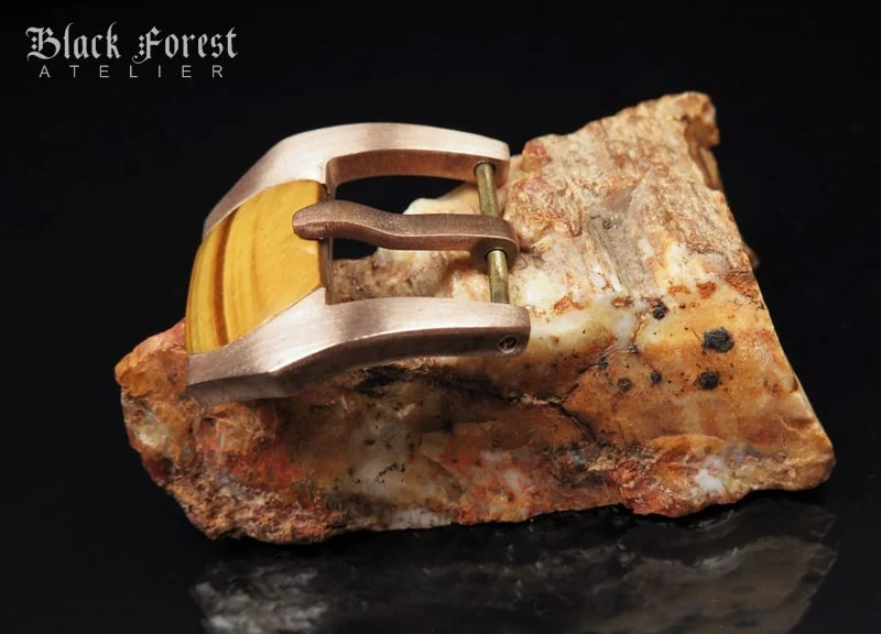 24mm Handmade Gemstone in Pink Bronze Buckle for Maranez,Helson,Panerai,Ancon KD3 – image 3