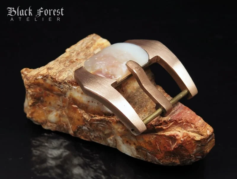 24mm Handmade Gemstone in Pink Bronze Buckle for Maranez,Helson,Panerai,Ancon KD4 – image 2