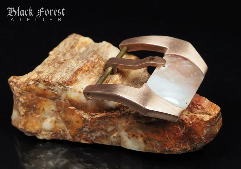 24mm Handmade Gemstone in Pink Bronze Buckle for Maranez,Helson,Panerai,Ancon KD4 – image 3