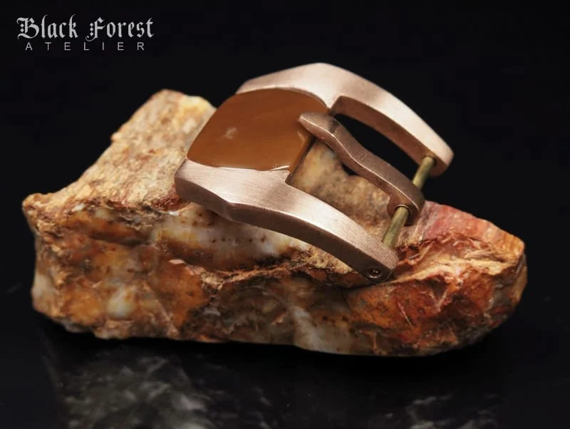 24mm Handmade Gemstone in Pink Bronze Buckle for Maranez,Helson,Panerai,Ancon KD5