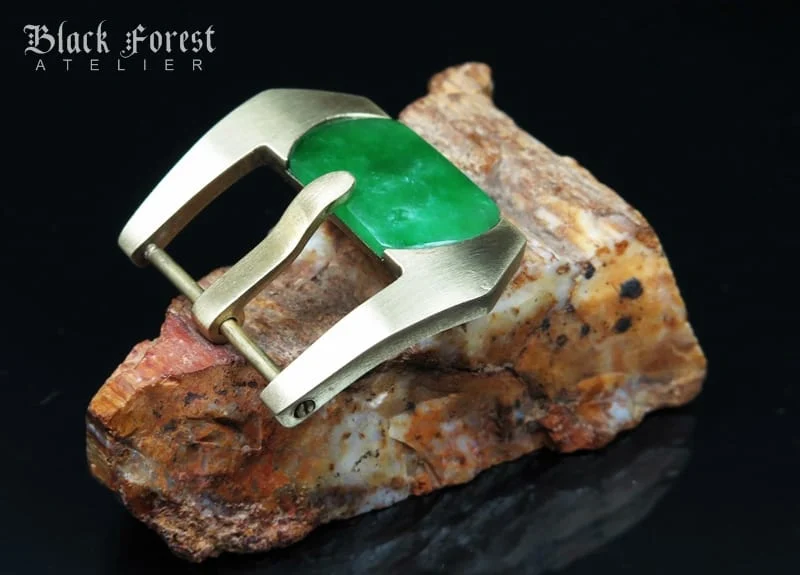 24mm Handmade Gemstone in Yellow Bronze Buckle for Maranez,Helson,Panerai,Ancon KD6 – image 3
