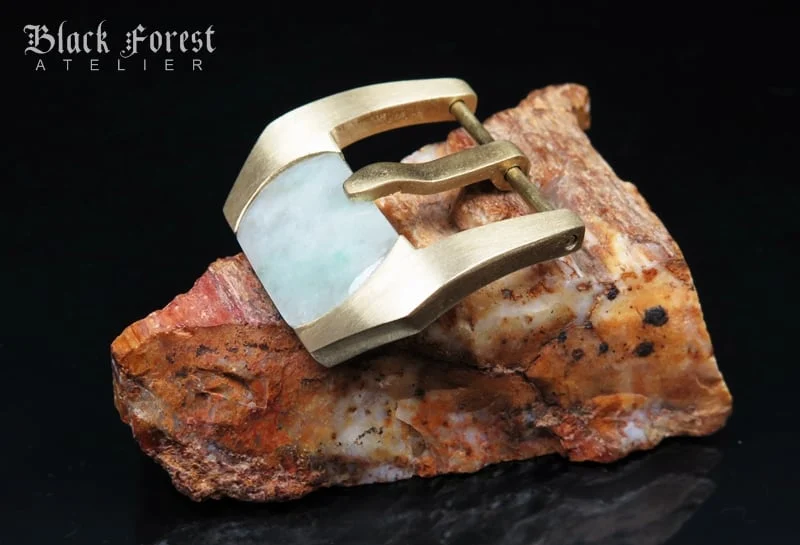 24mm Handmade Gemstone in Yellow Bronze Buckle for Maranez,Helson,Panerai,Ancon KD7 – image 3