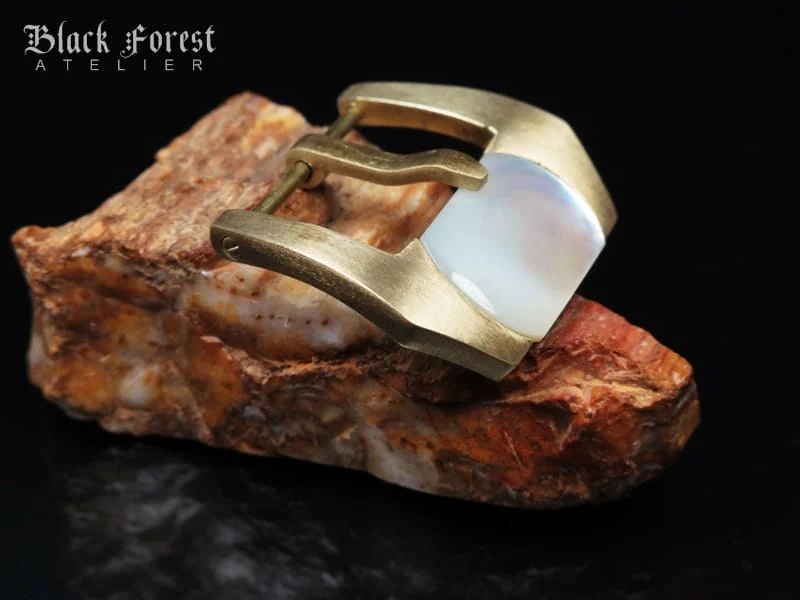 24mm Handmade Gemstone in Yellow Bronze Buckle for Maranez,Helson,Panerai,Ancon KD8