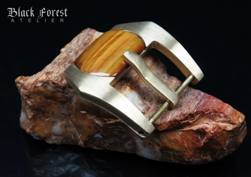 24mm Handmade Gemstone in Yellow Bronze Buckle for Maranez,Helson,Panerai,Ancon KD924mm Handmade Gemstone in Yellow Bronze Buckle Screw-in for Maranez,Helson,Panerai,Ancon